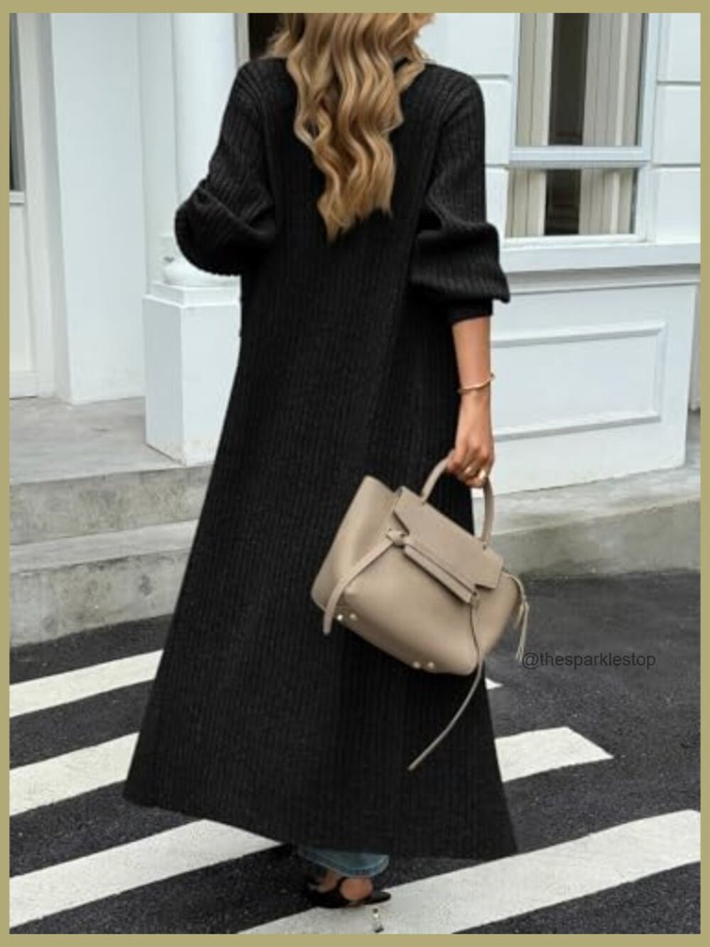 Chunky Knit V-Neck Button Down Long Cardigan Dress Maxi Duster Coat - Picture 4 of 7